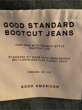 Good American Bootcut Jeans - Blue Denim Label. Good Standard Bootcut Jeans. NWT